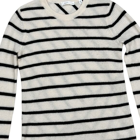 A.L.C. Tula Cashmere Criss Cross Back Striped Sweater - Picture 3 of 7